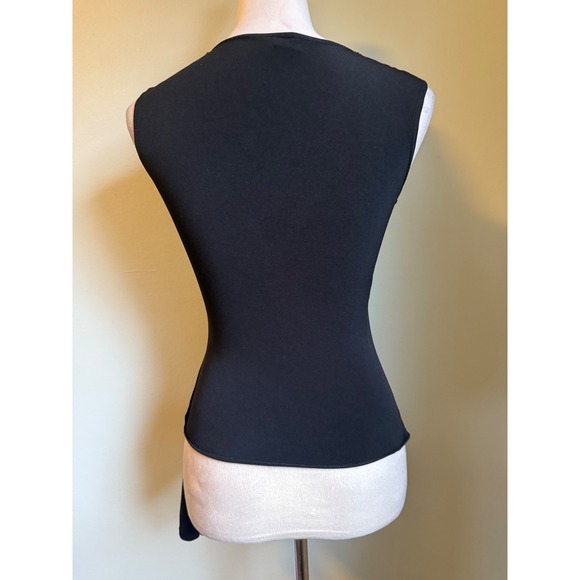 Wild Cat Black Sleeveless Rhinestone Sequin Floral Top Small Y2K whimsi fairy - Picture 3 of 4